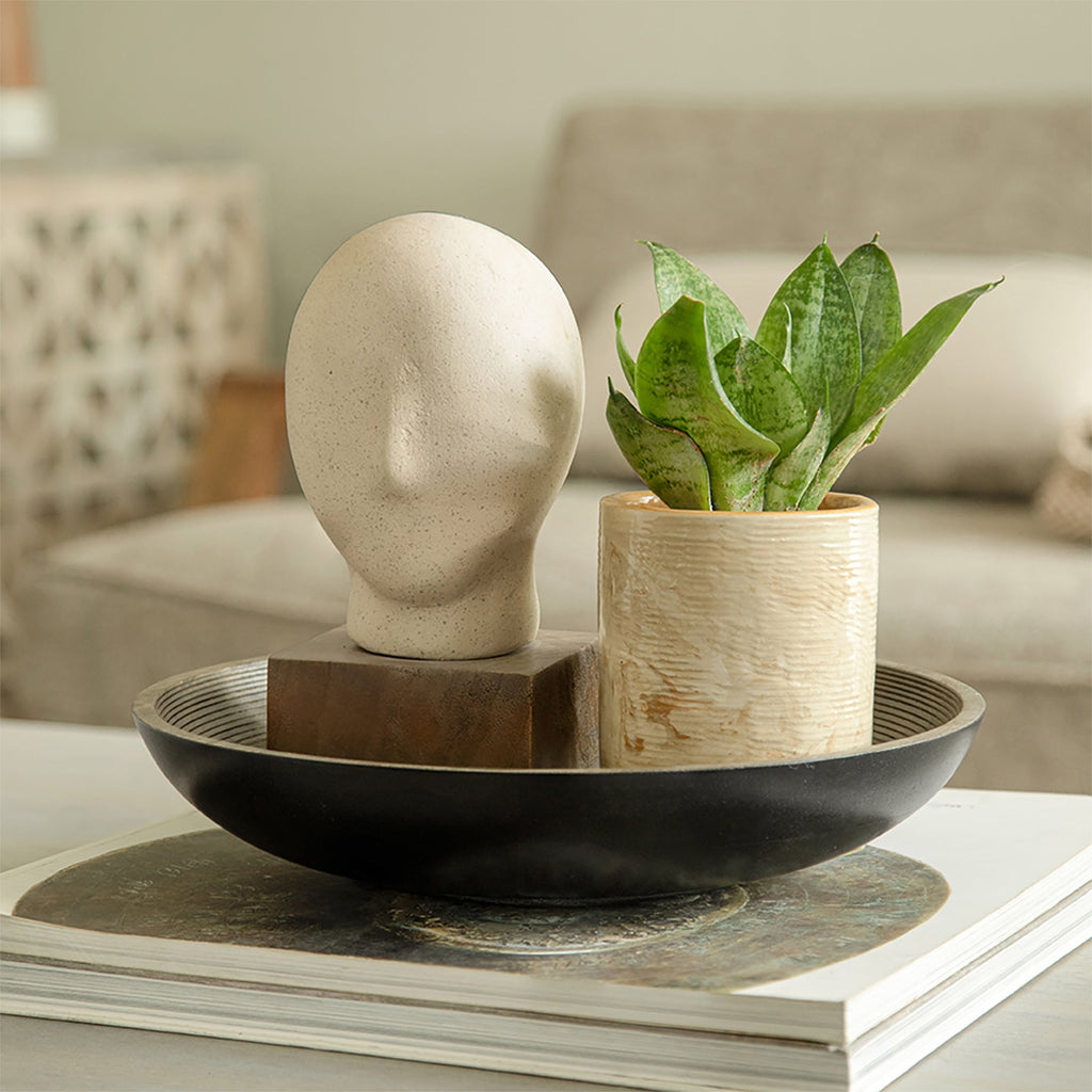 Sculpture visage Calme Blanc