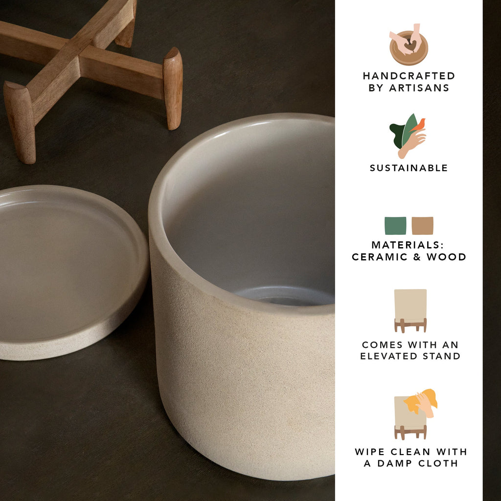 Jardinière en céramique avec support