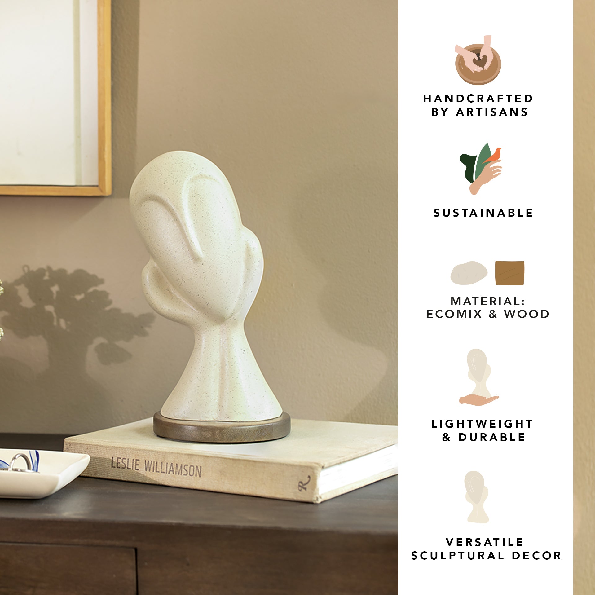 Sculpture de visage ensorcelant blanc