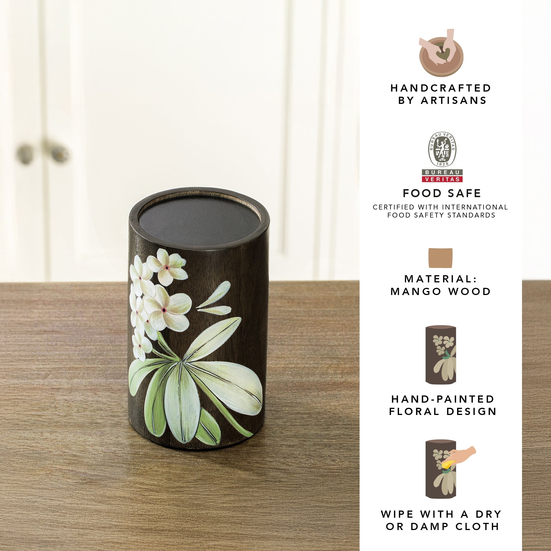 Grand bougeoir en bois Frangipanier