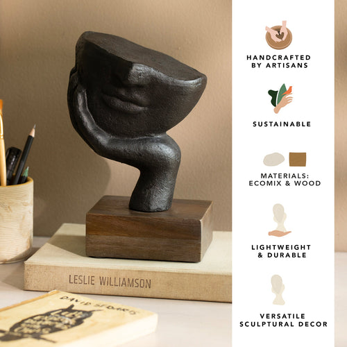 Visage noir agité Sculpture