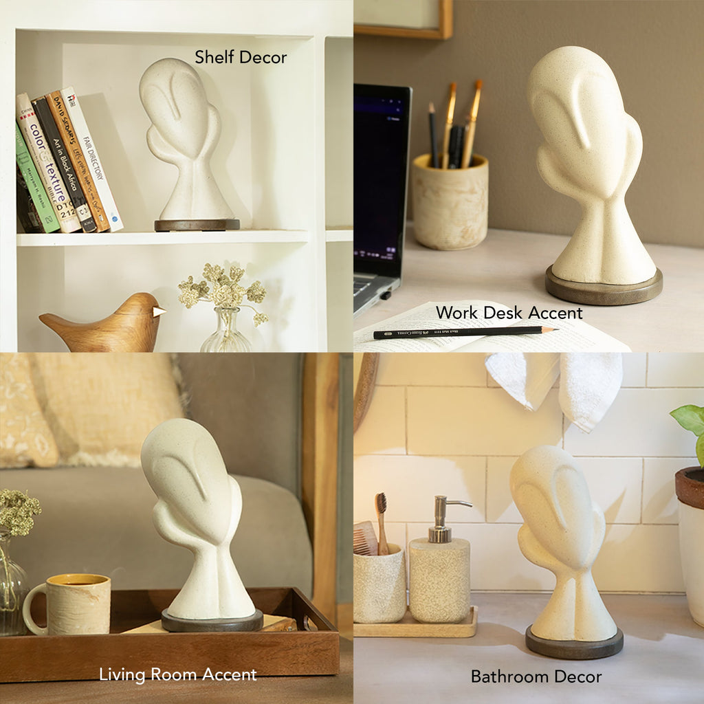 Sculpture de visage ensorcelant blanc
