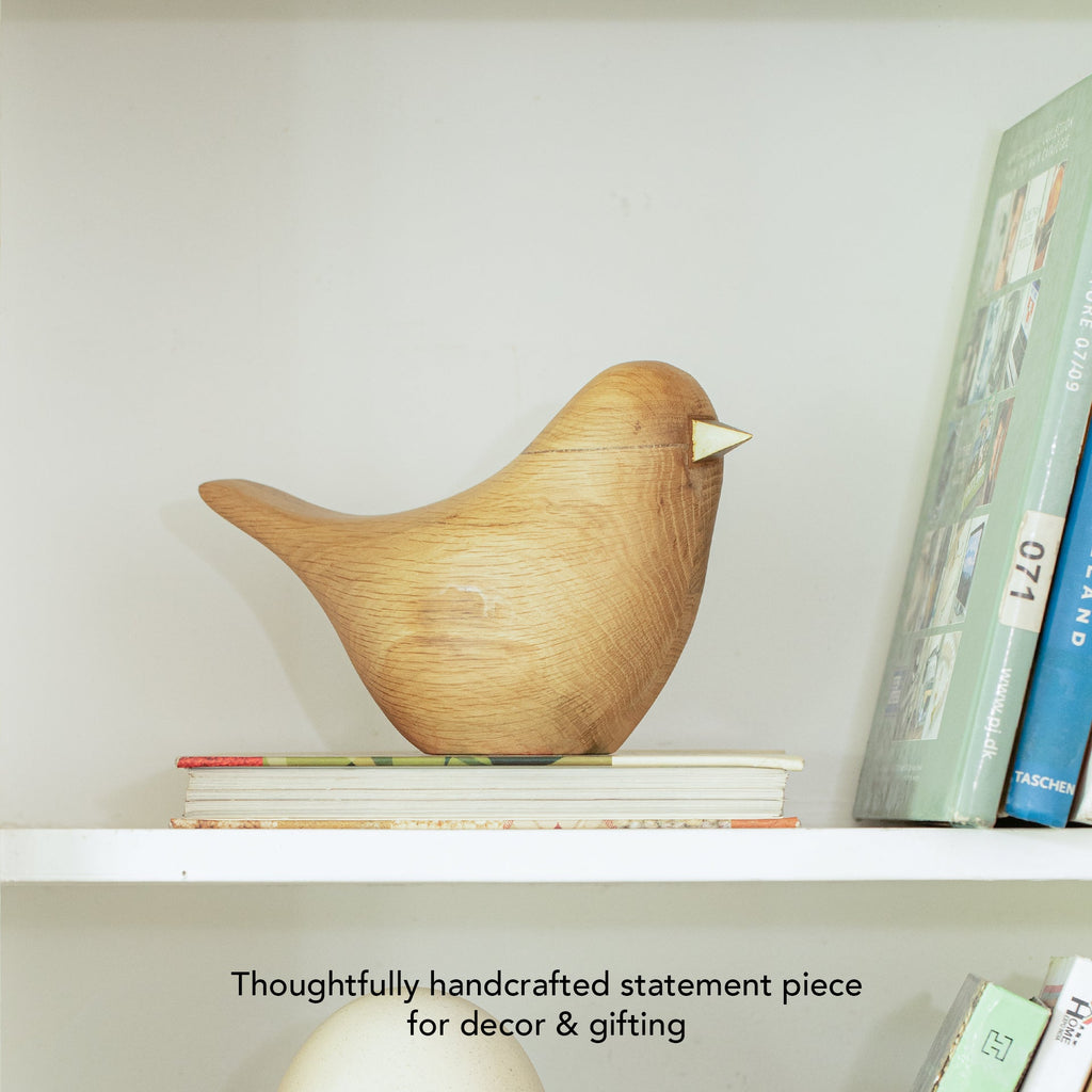 Oiseau décoratif en chêne
