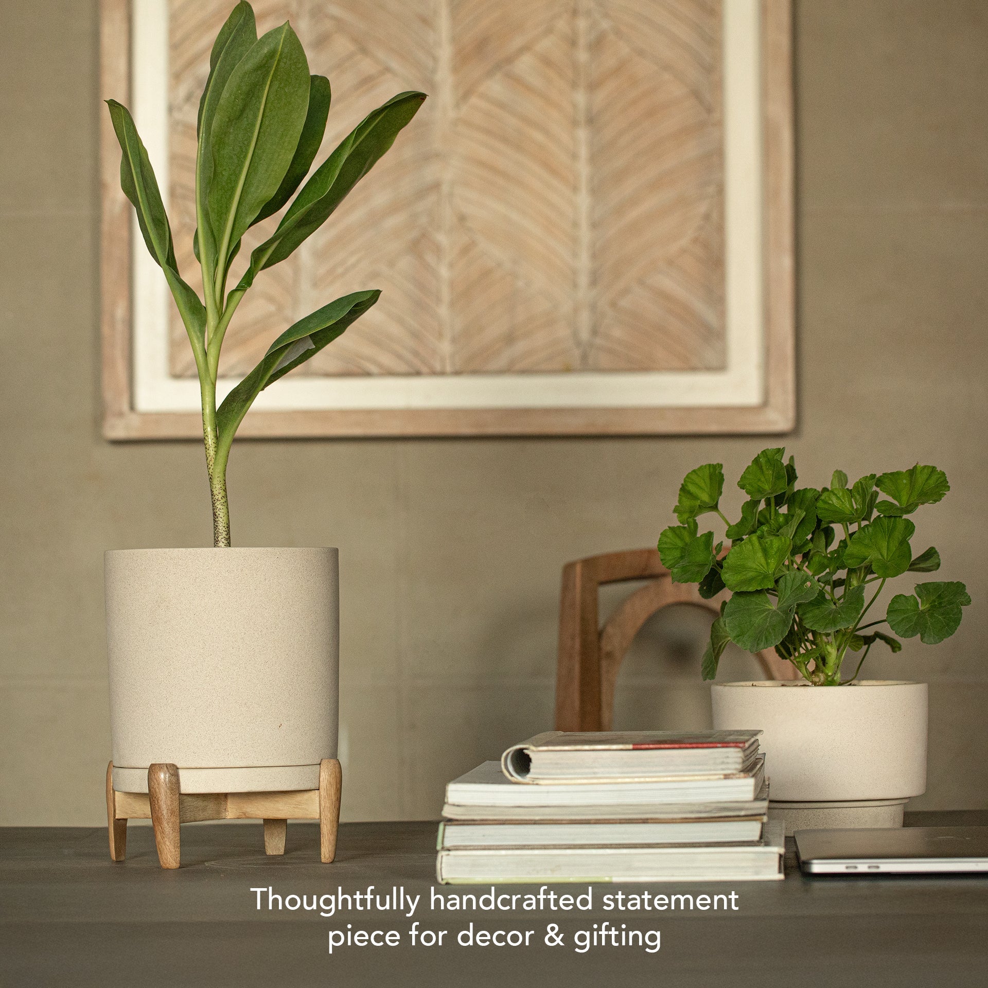Jardinière en céramique avec support