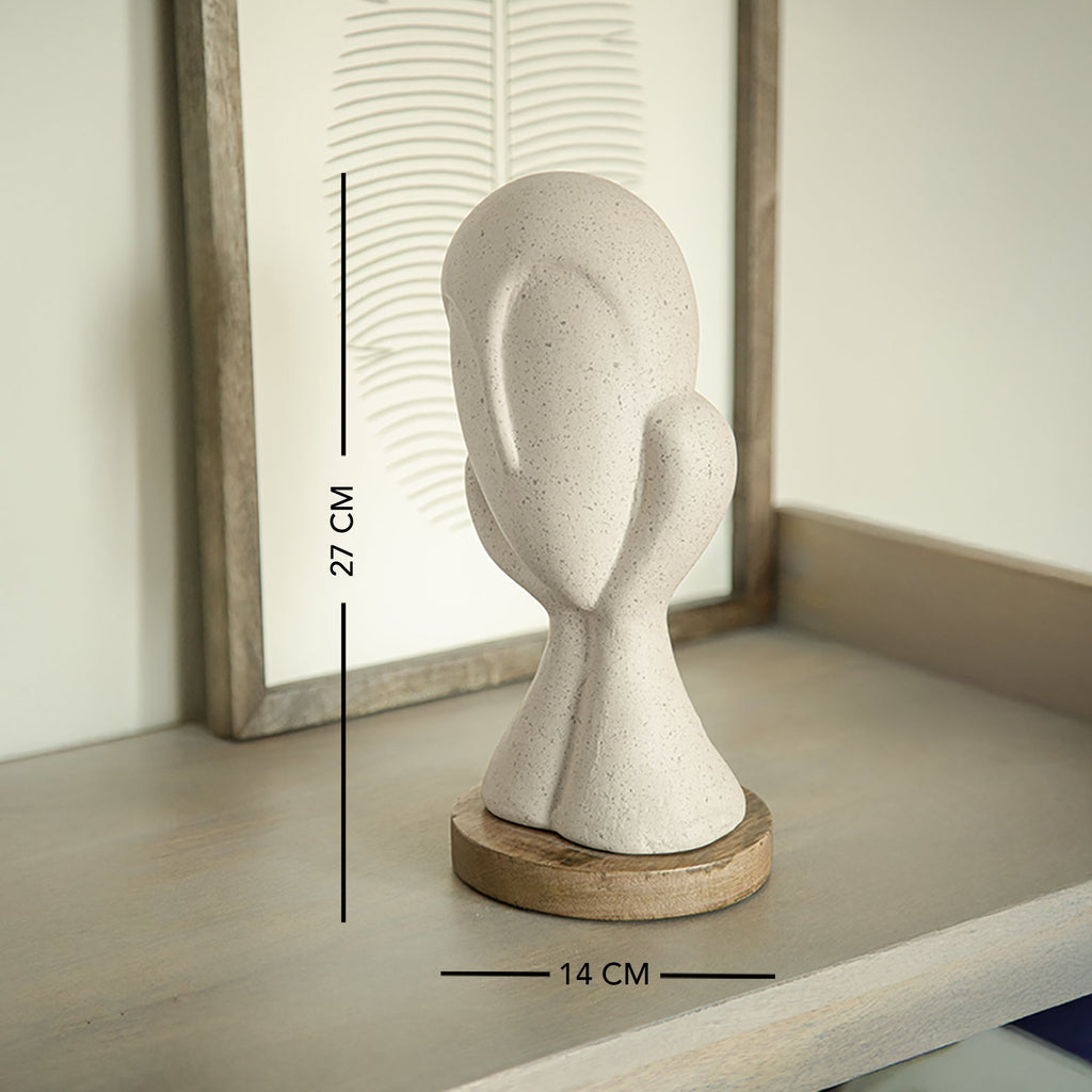 Sculpture de visage ensorcelant blanc