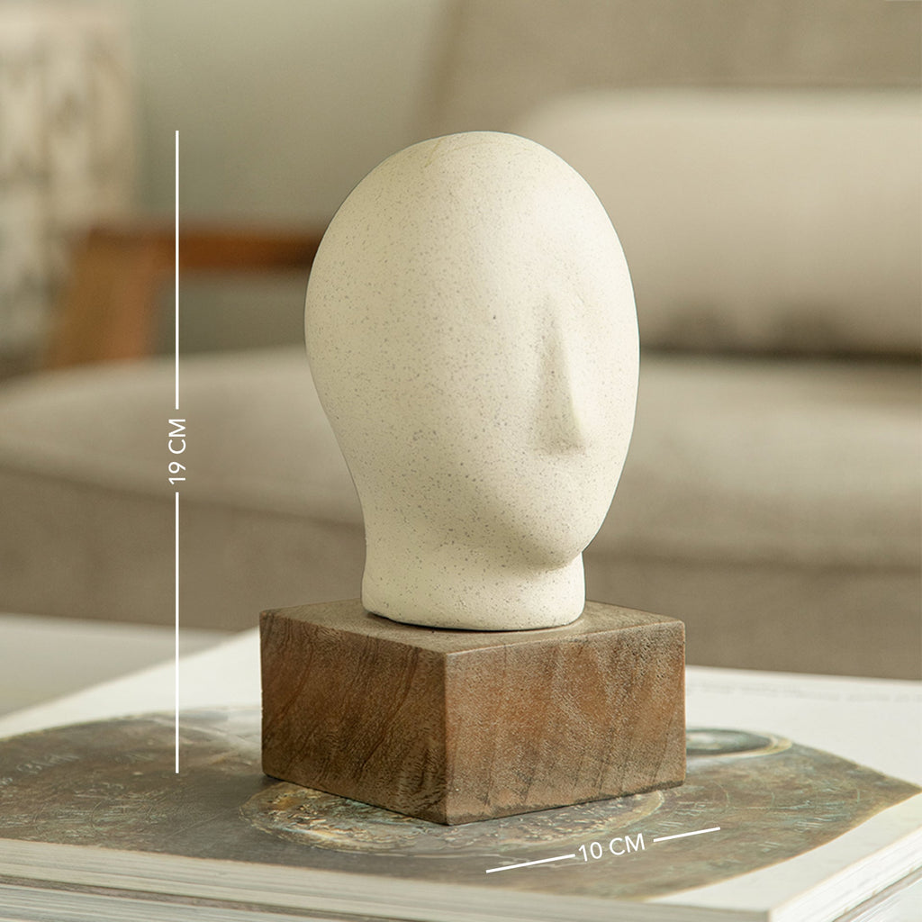Sculpture visage Calme Blanc