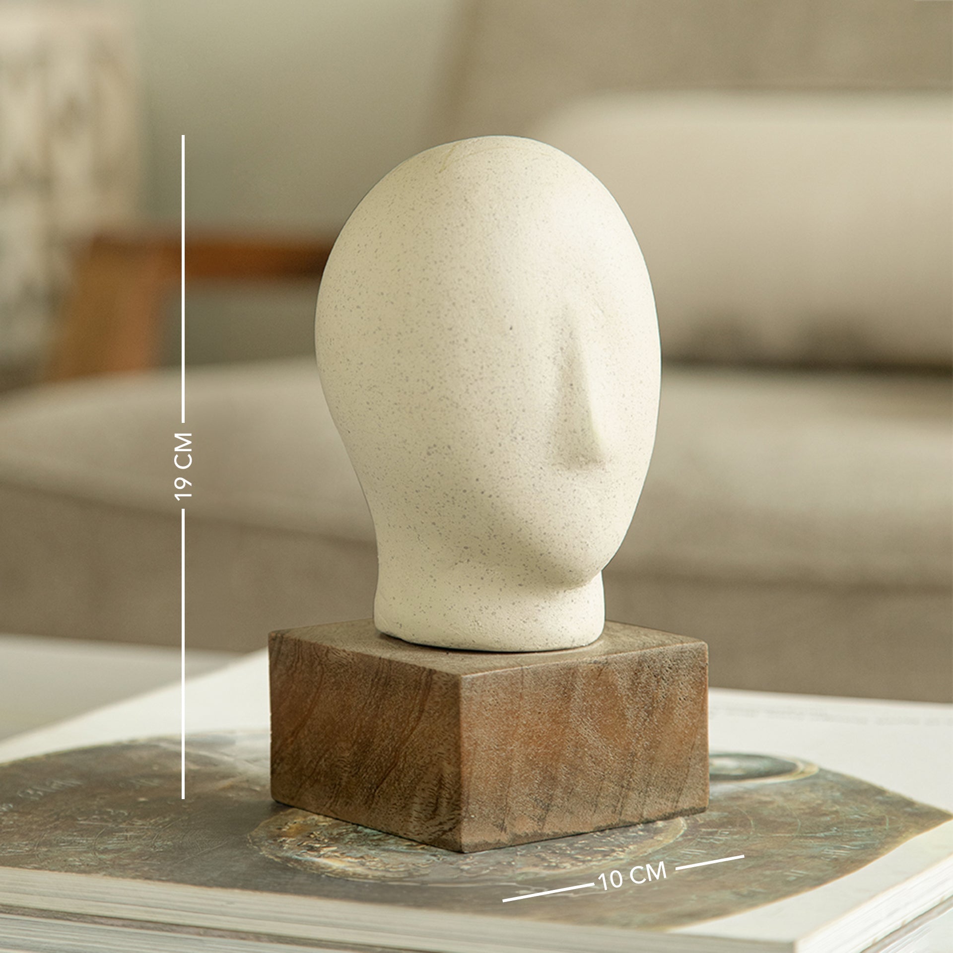 Sculpture visage Calme Blanc