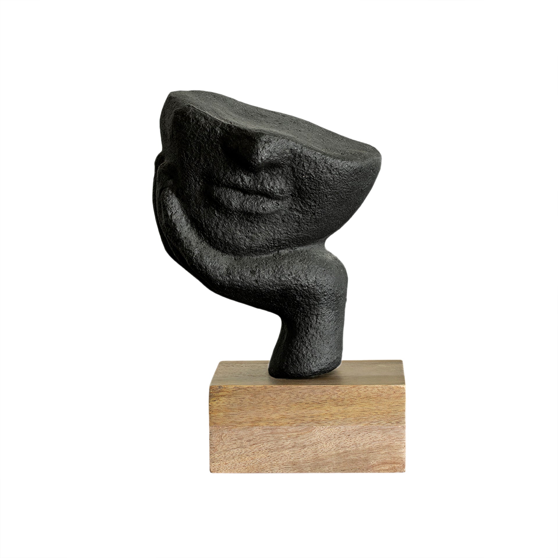 Visage noir agité Sculpture
