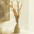 Vase décoratif court blanc cassé