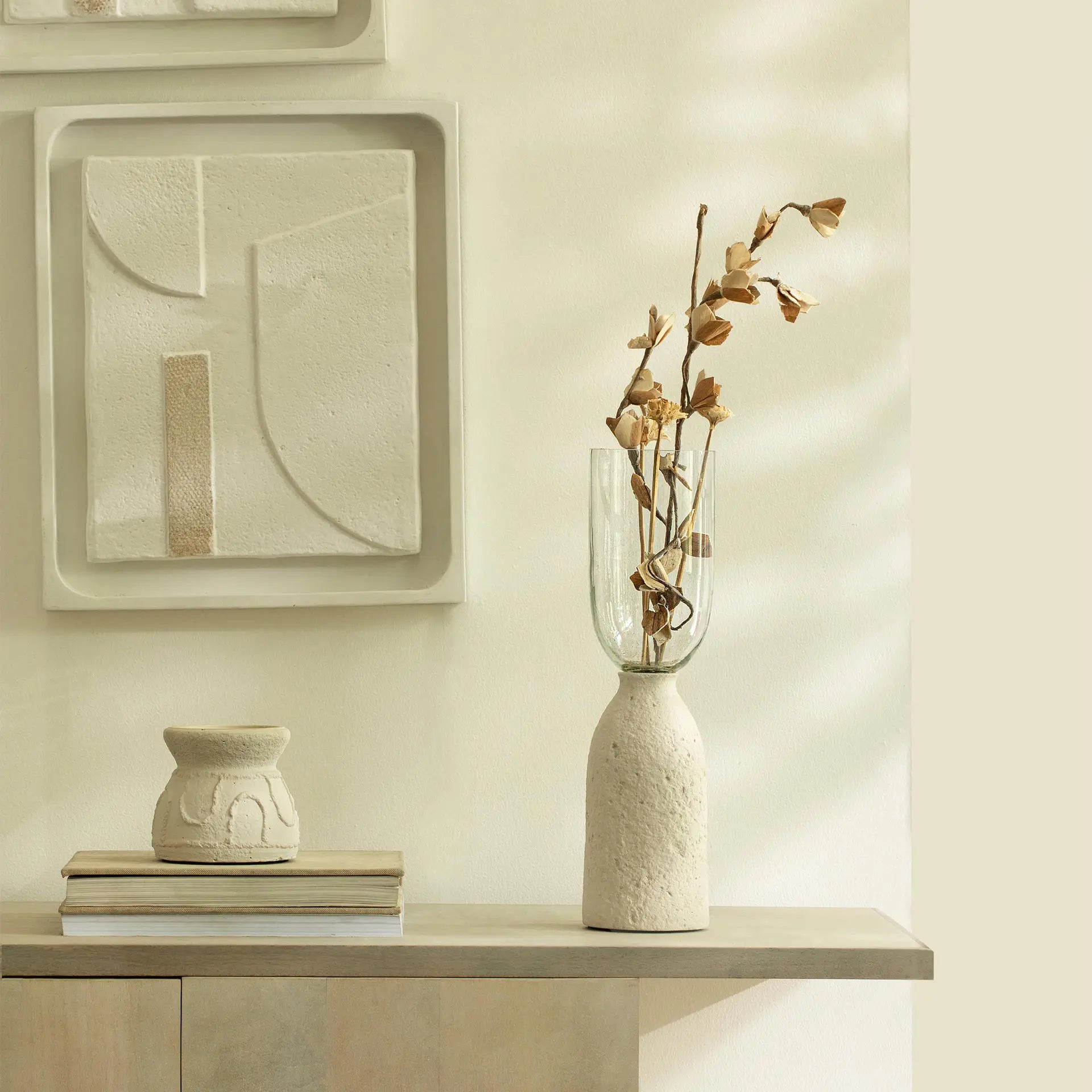 Grand vase minimaliste blanc cassé