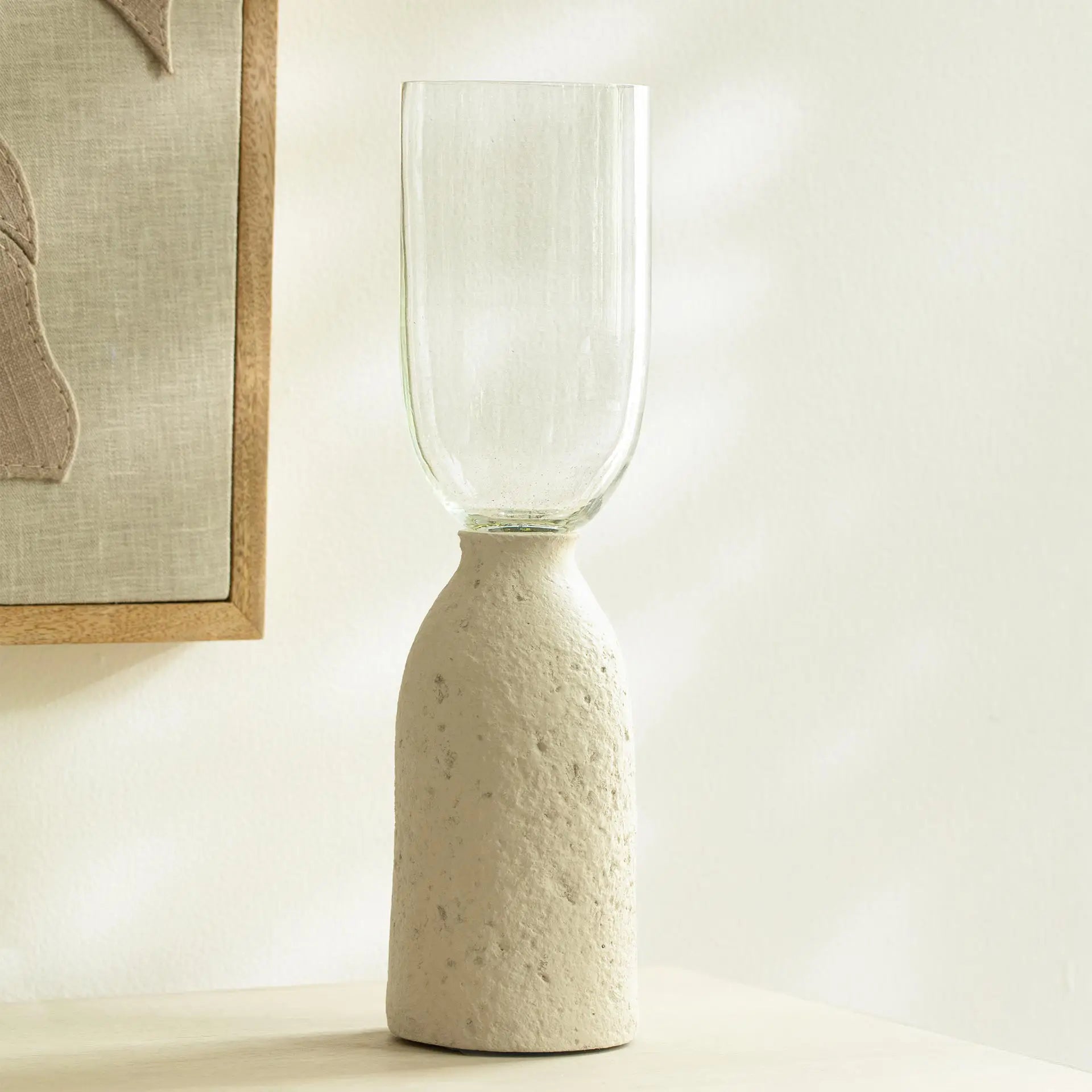 Grand vase minimaliste blanc cassé