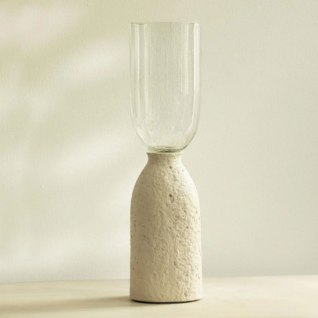 Grand vase minimaliste blanc cassé
