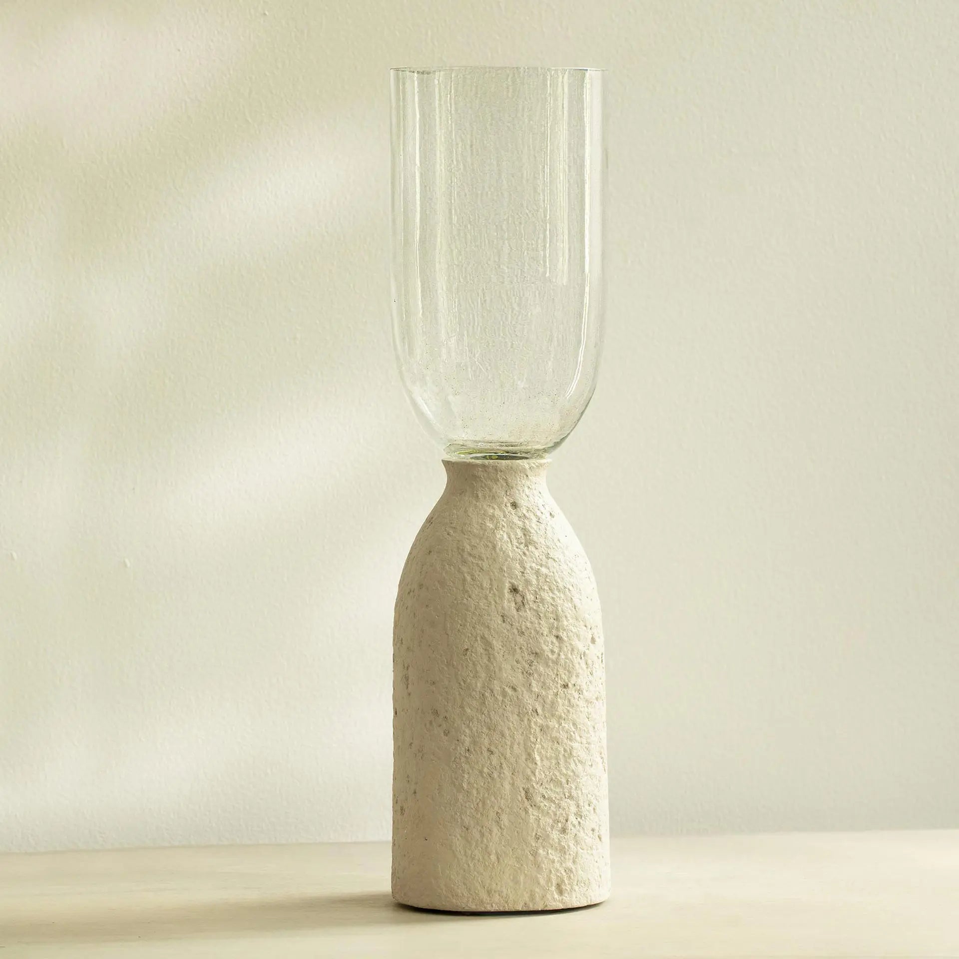 Grand vase minimaliste blanc cassé