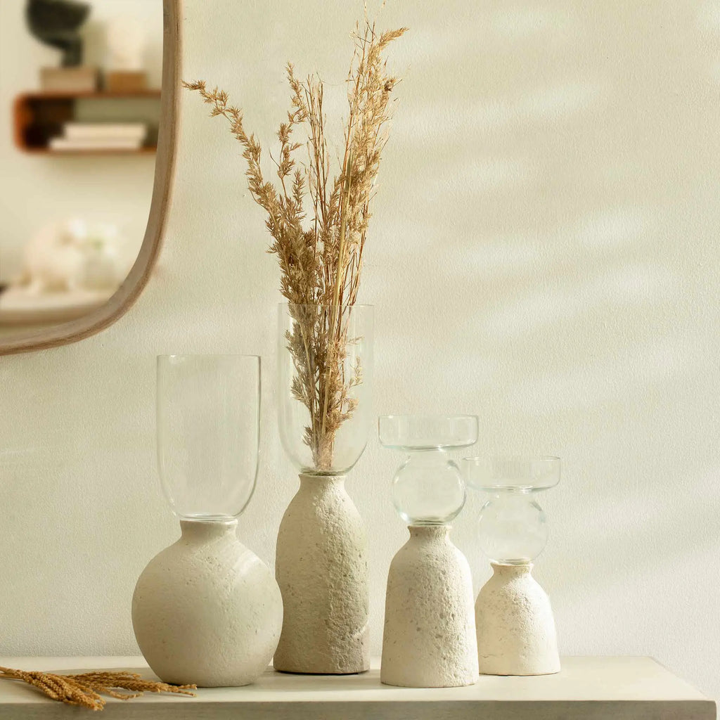 Grand vase minimaliste blanc cassé
