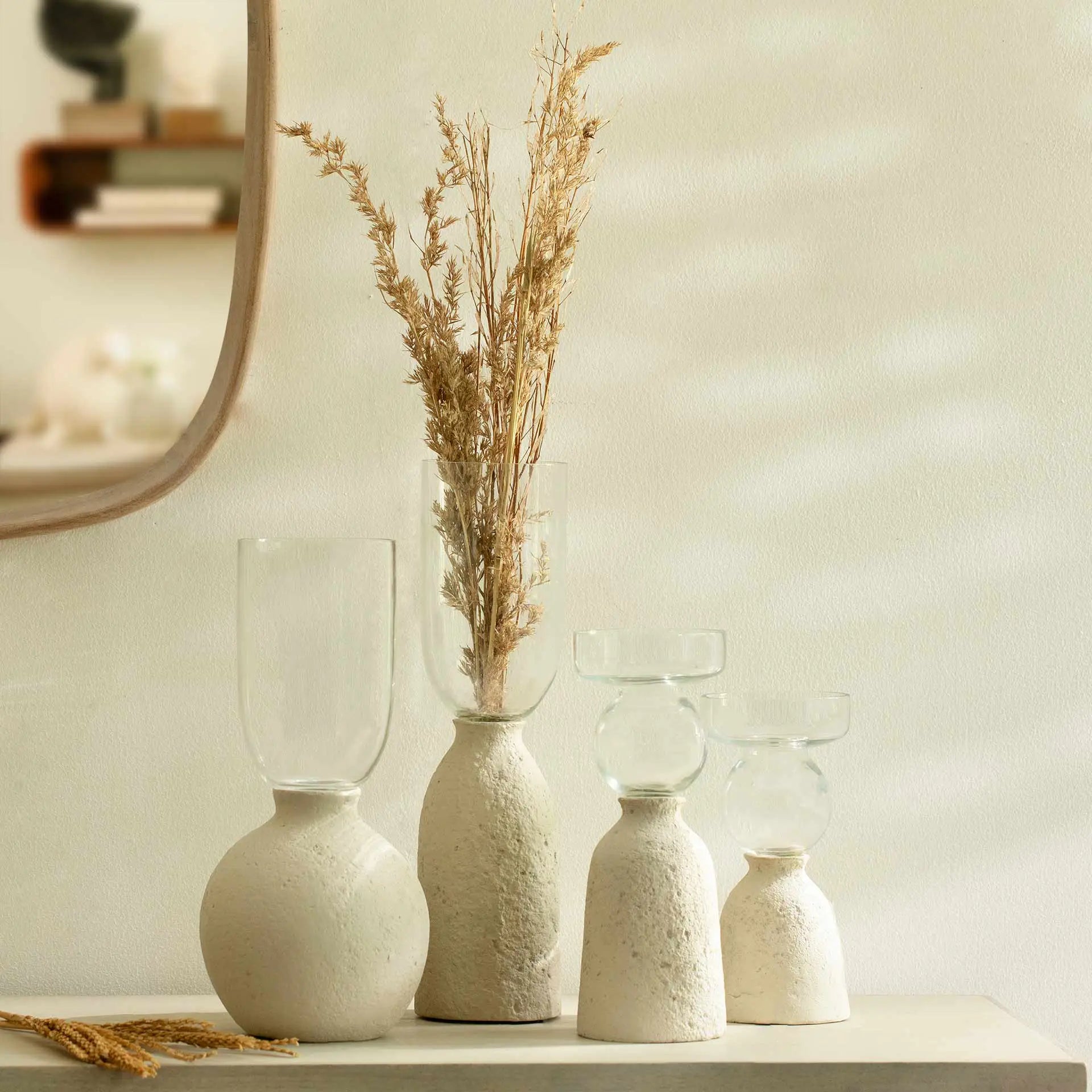 Grand vase minimaliste blanc cassé