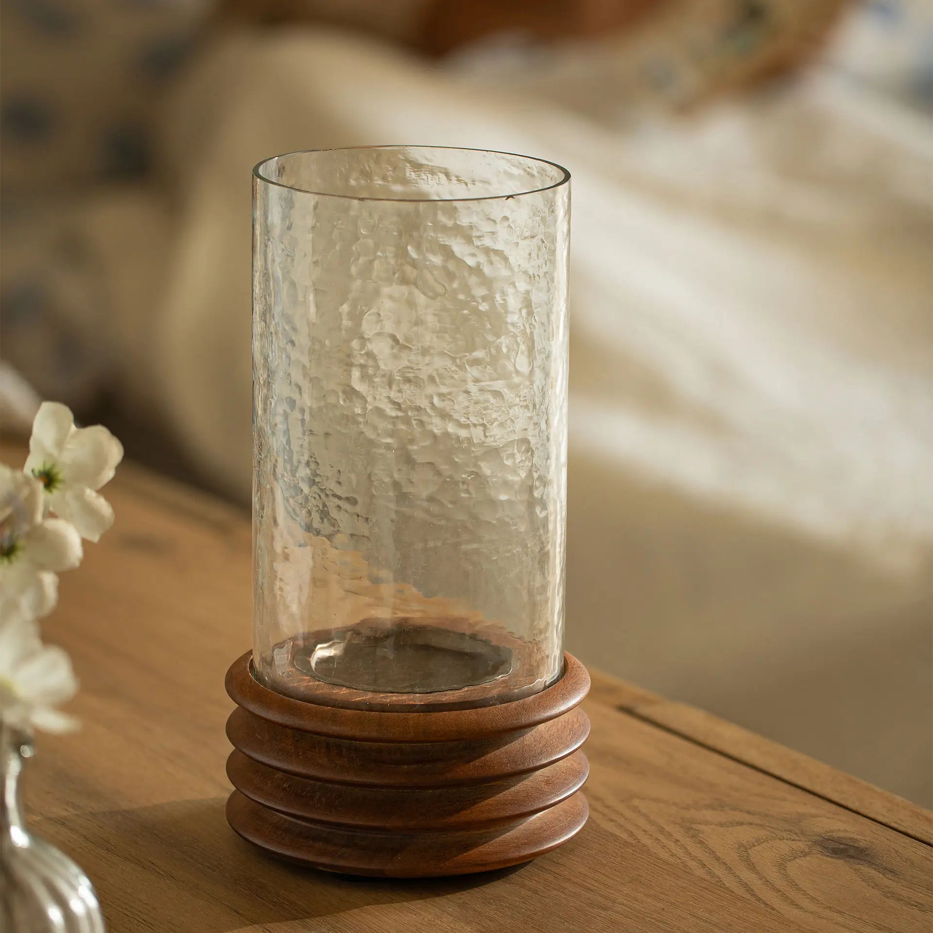 Photophore en verre ouragan