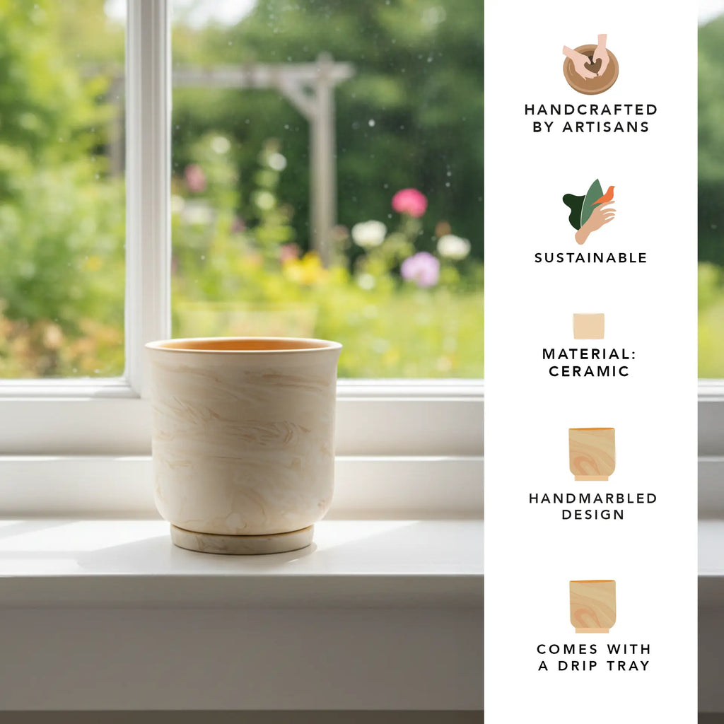 Jardinière droite en céramique Amour Ambre
