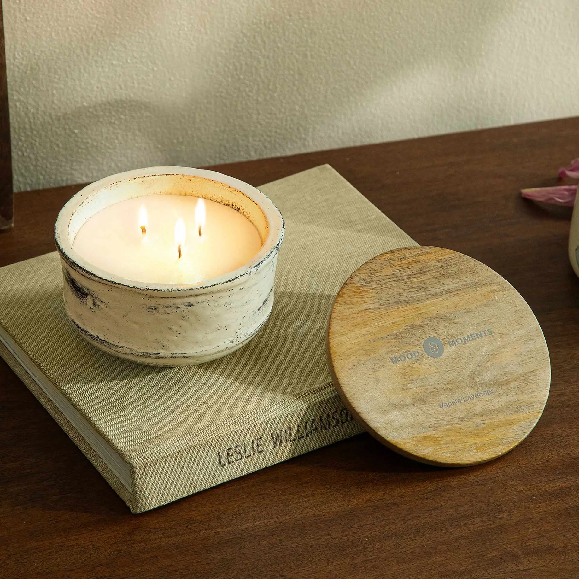 Bougie en cire pot terre cuite Lotus de Jade (3 mèches)