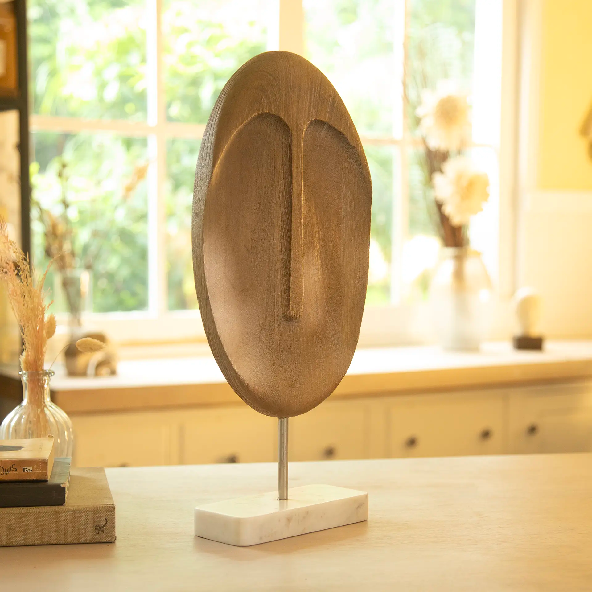 Sculpture en marbre et bois Expressions